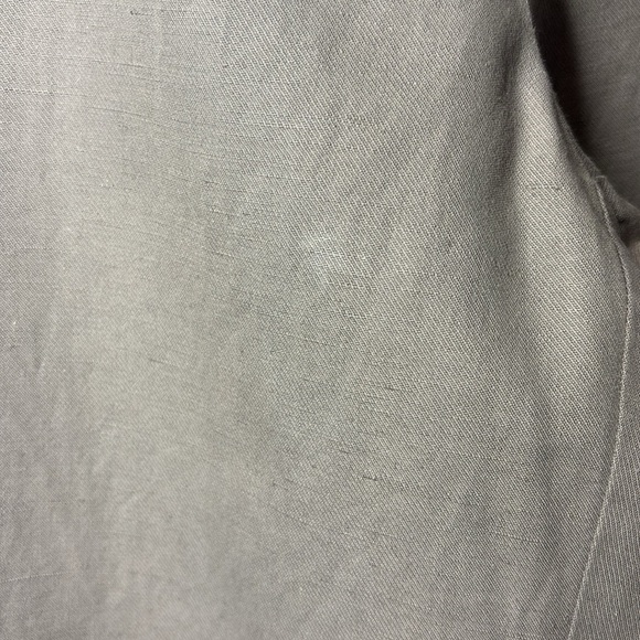 Eileen Fisher women’s Khaki linen pants, trousers, button, flat front, large - Picture 3 of 7